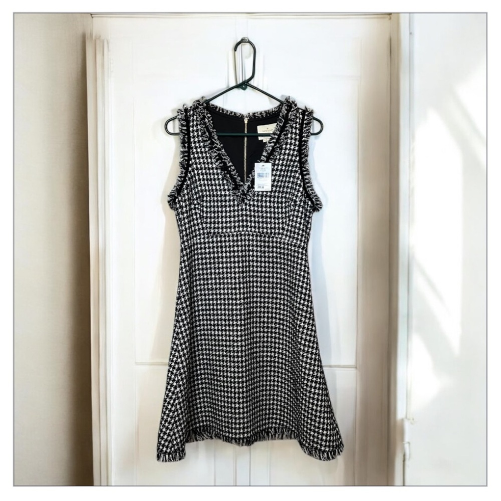 NWT ♠️ Kate Spade New York Tweed Houndstooth Dress size 10 - Picture 3 of 11